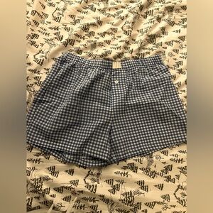 Blue and White Gingham Shorts